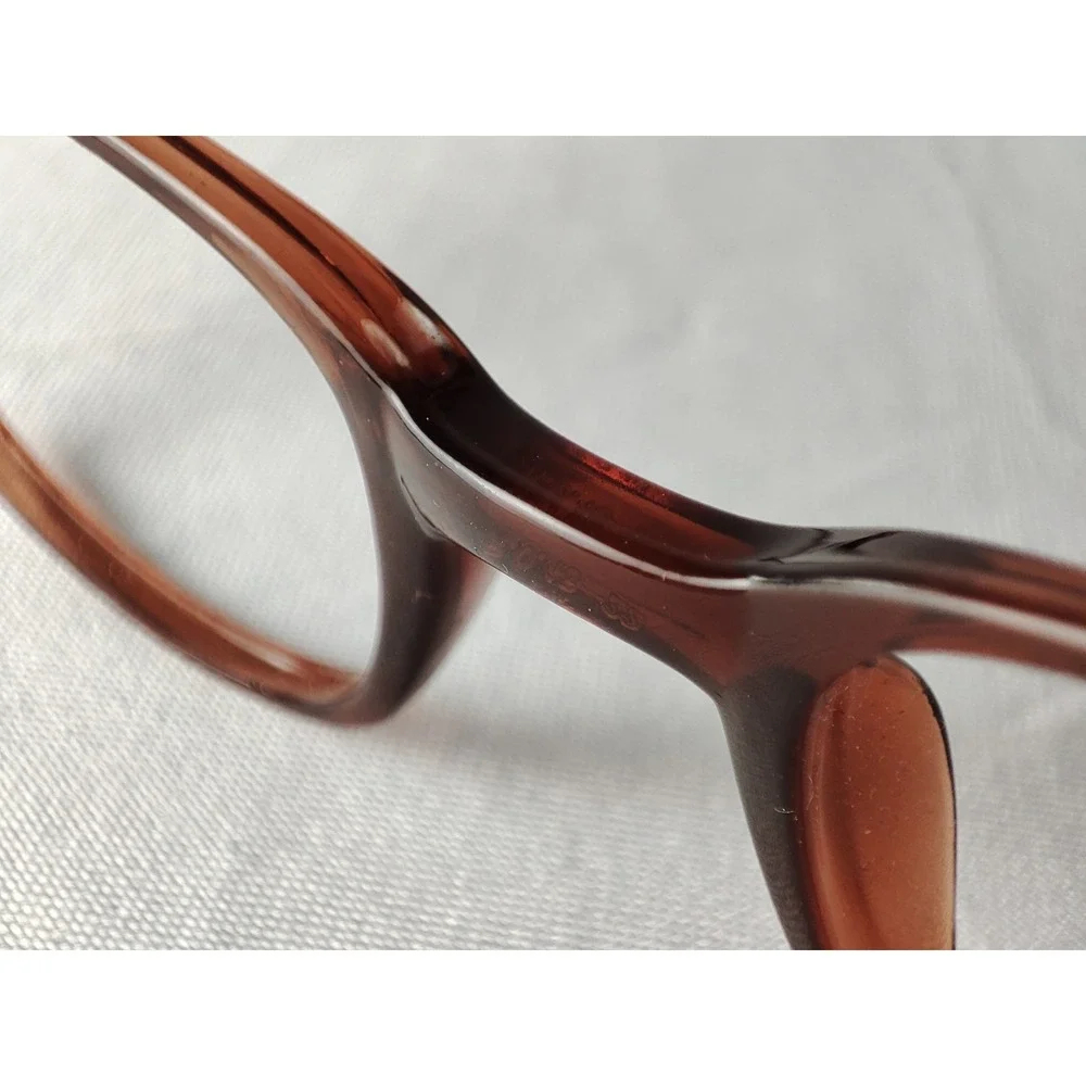 Vintage ROMCO Brown‎ Acetate Eyeglass Frames 19-55 USA Military 5 1/2